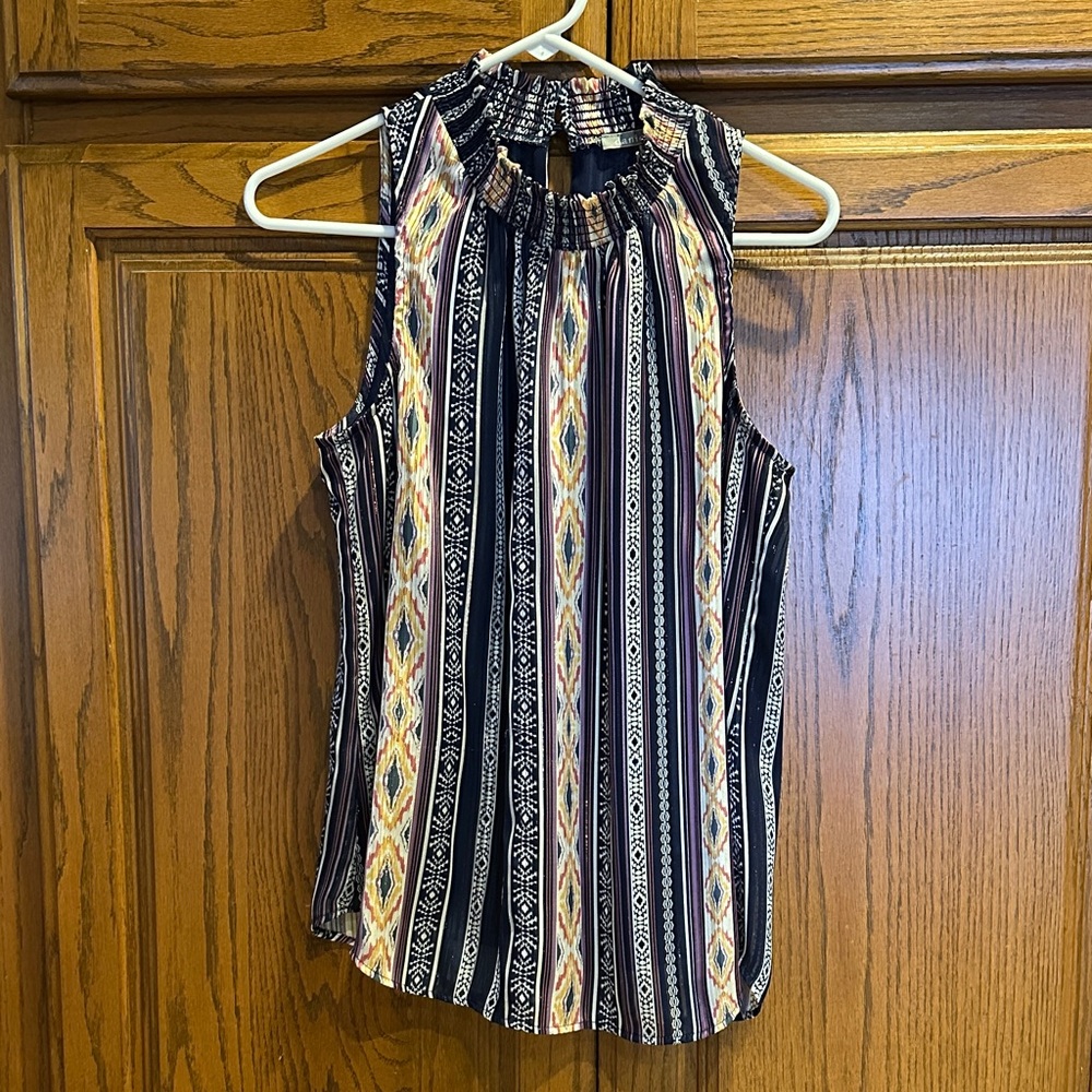 Daniel Rainn aztec dressy satiny tank